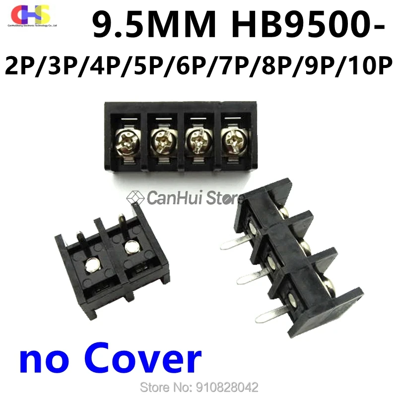 2/5Pcs 9.5MM Pitch HB9500-2P 3P 4P 5P 6P 7P 8P 9P 10Pin PCBขั้วต่อขั้วต่อสกรูHB-9500 2Pin 300V30A Barrier Terminal