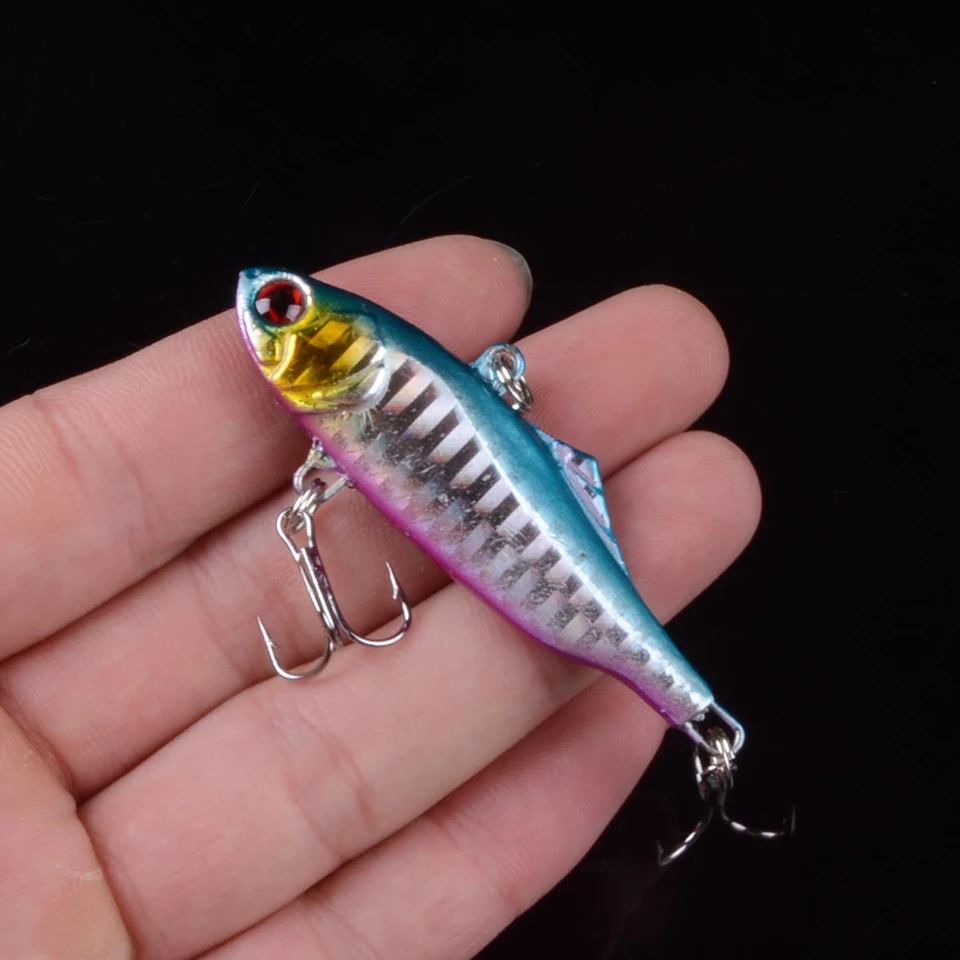 1pcs 6.5cm 24g artificail bait VIB fishing lure with lead inside hard bait diving swivel jig wobbler lure ice sea fishing tackle