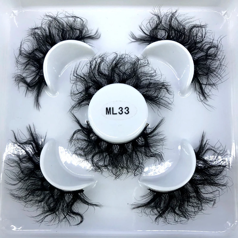 Reusable mink eyelashes 25mm lashes fluffy messy 3D mink lashes wholesale 3 pairs natural Long Thick false eyelashes extension