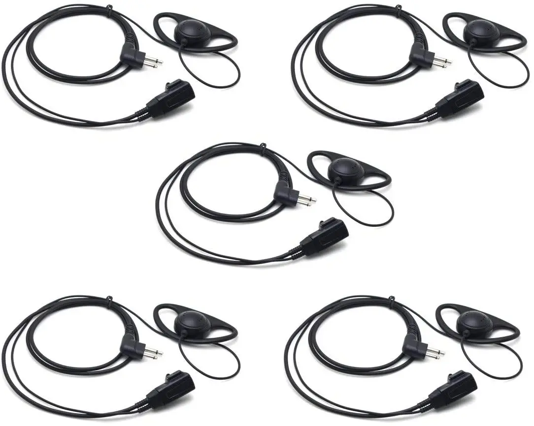 8D Shape Earhook 2 Way Radio Earpiece/Headset with Mic for 2pin Motorola Radio CP185 DTR650 PR400 RMV2080 CLS DLR DTR 5Pack