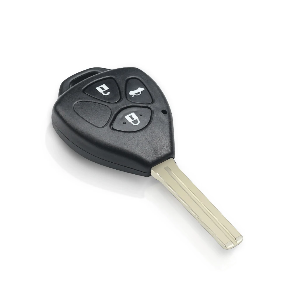 KEYYOU Replacement 3 Buttons Remote Car Key Shell Fob Blank For Toyota Crown Entry Key Case Housing Uncut TOY48 Blade