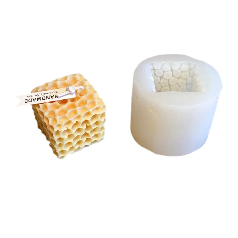 Square Honeycomb Rubik's Cube Aromatherapy Candle Making Molds DIY Cake Plaster Baking Mousse Silicone Mold