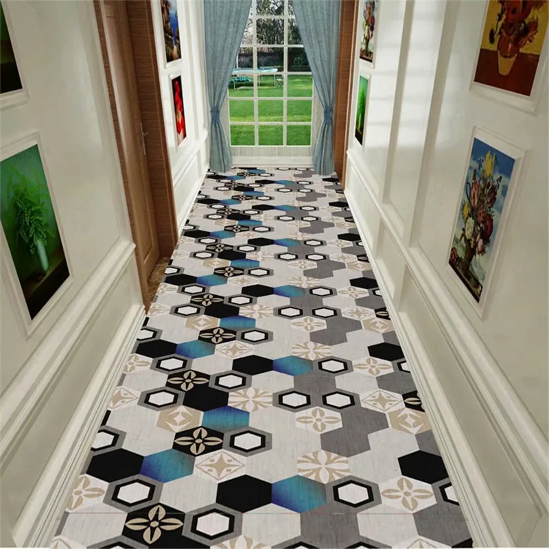 Nordic Geometric Carpet for Home Entrance, Hallway Rug, Stair Carpet, Long Kitchen Mat, Corridor Carpets, Hotel Aisle Floor Mat