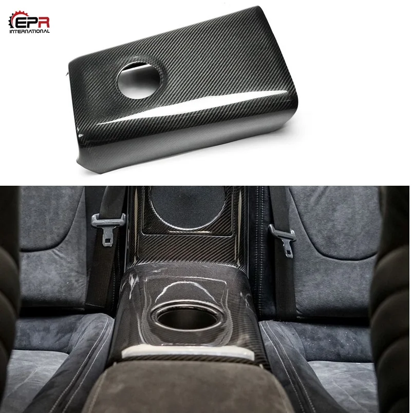 For Nissan R35 GTR Carbon Fiber Inner Rear Seat Arm Rest Cover LHD/RHD GT-R R35 Interior Trim Armrest Box Surround