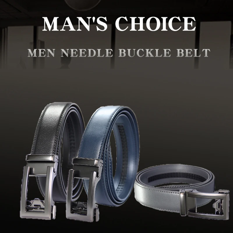 High Quality Cowhide genuine Leather Belt For Men 3.5cm width Mens Automatic Buckle Brand Luxury Grey mens belts