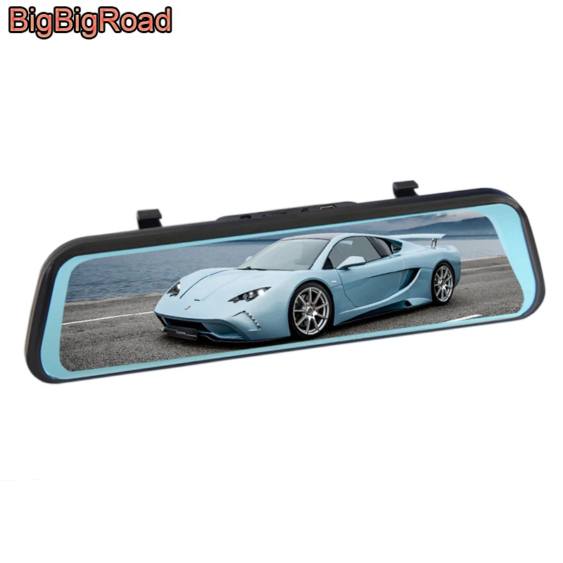 

BigBigRoad Car DVR Dash Cam Camera Stream RearView Mirror Video Recorder For Ford Edge Ecosport Kuga Fiesta mk7 Titanium Transit