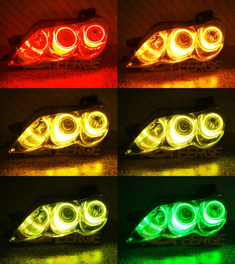 For Toyota Mark X Mark-X I REIZ 2004-2009 RF Remote Bluetooth App Multi-Color Ultra Bright RGB LED Angel Eyes Kit Halo Rings