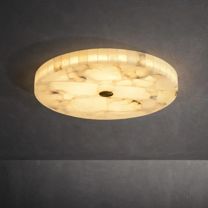 

Light luxury all-copper led marble ceiling lamp modern new Chinese circular simple study hall aisle bedroom room lamp