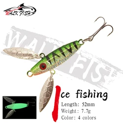Lopen Vis 5.2Cm 7.7G Metalen Reflecterende Lood Vis Lokken Ijs Winter Visgerei Swimbait Ijzeren Plaat Gootsteen Aas spinner Pailletten