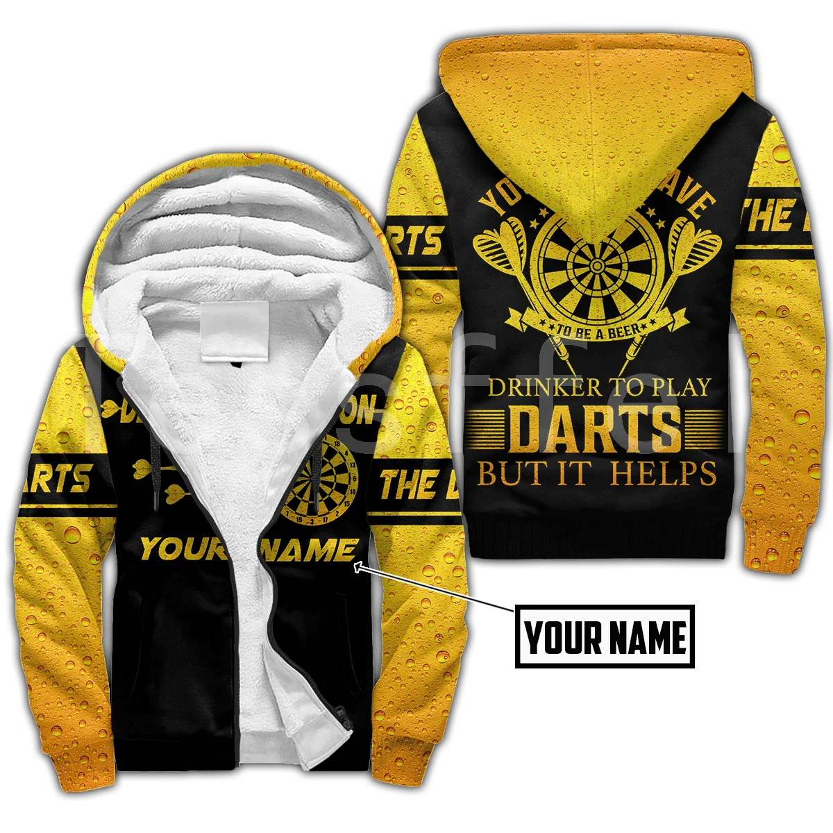 Tessffel Darts Player Sports 3D Printed 2022 New Fashion Winter Hooded Fleece Warm Hood Thick Coat Zipper Men Hoodies Jacket D33