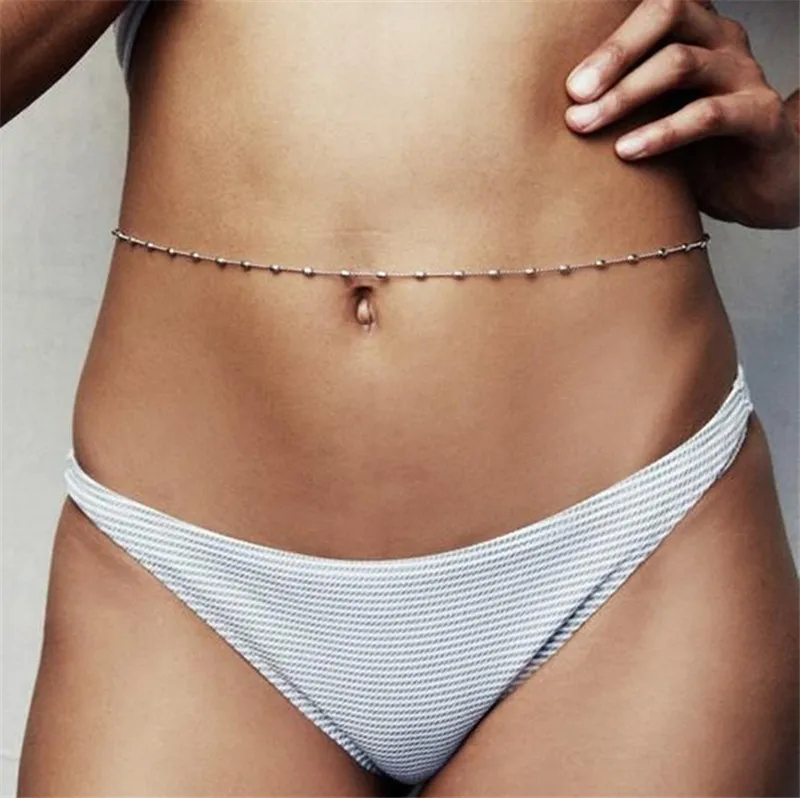 9 Styles Boho Summer Beach Body Jewelry for Women Accessory Gold Silver-Color Copper Beads Waist Belly Chains Necklaces