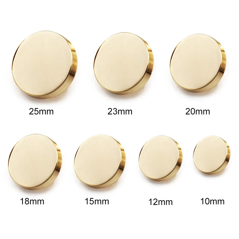 10pcs Brand Flat Shirt Clothes Metal buttons outerwear Gold buckle Overcoat anchor buckle pure metal suit buttons 10-25mm