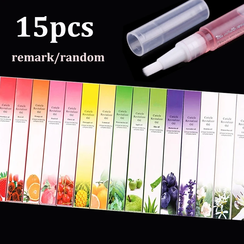 Free Ship Nail Cuticle Revitalizer Nutrition Oil Pen Anti Cuticle Remover Nail Care Strengthening Repair Gel Nail Treatment 15p