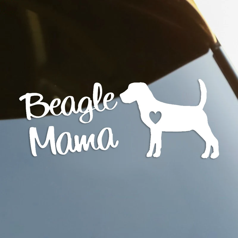 Beagle Mama Die-Cut Vinyl Decal Car Sticker Waterproof Auto Decors on Car Body Bumper Rear Window Laptop Choose Size #S60321