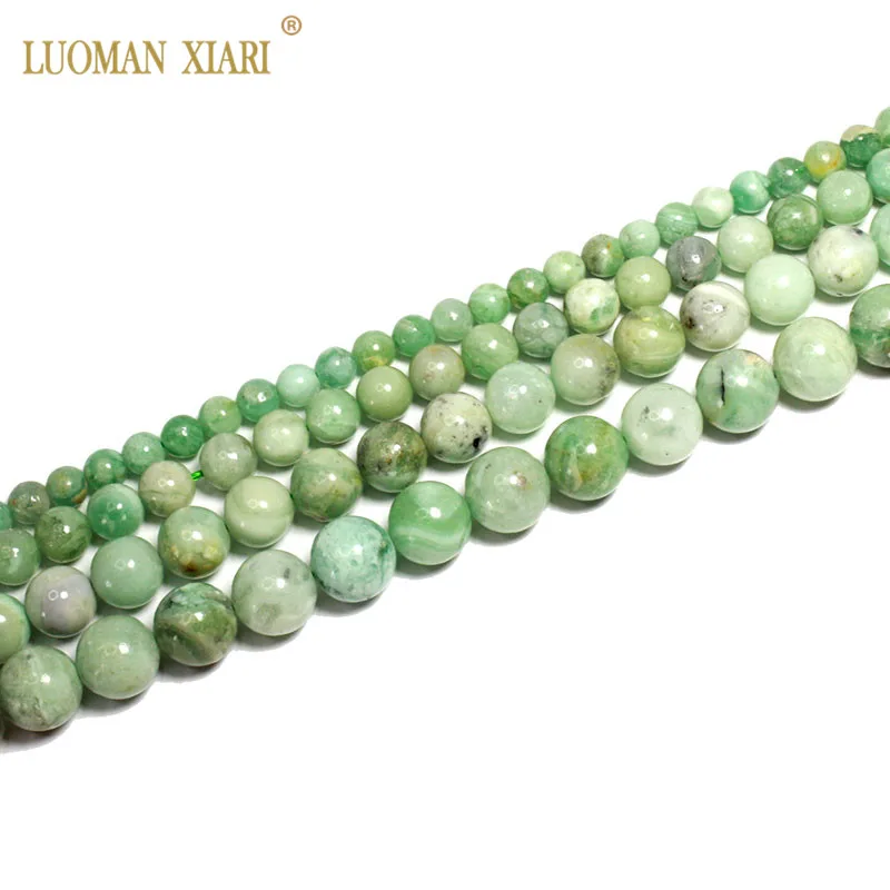 

Top AAA 100% Natural South Africa Green Jade Round Natural Gem Stone Beads For Jewelry Making DIY Bracelet Necklace 6/8/10mm