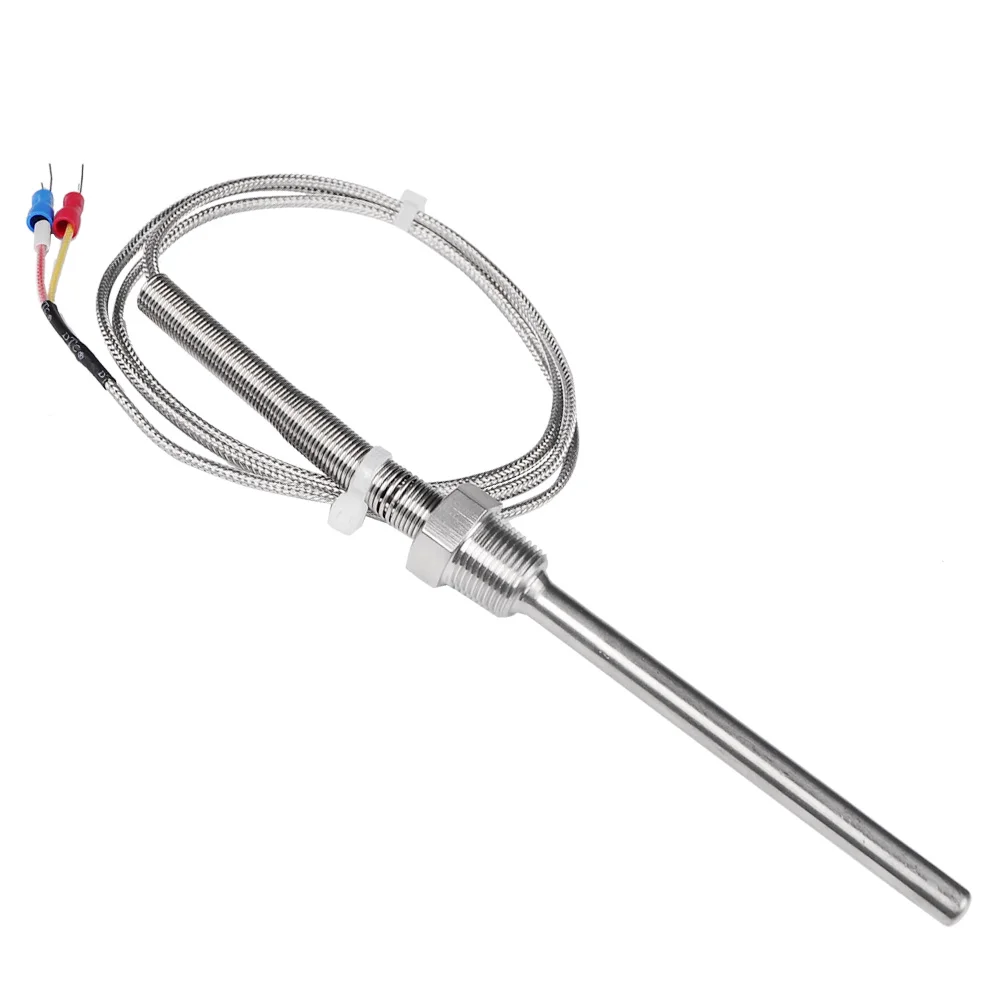 1300 °C Degree High Temperature Sensor Thread PT3/8’\' 10cm Stainless Steel Probe K Type Thermocouple Tube Temperature Controller