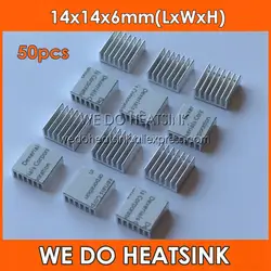 50pcs 14x14x6mm Aluminum Radiator Heat Sink Extrusion Cooler With Thermal Tape For LM2596 LM2577 LM2576