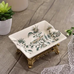 Classic Style European Ceramic Pastel Small Soap Box Soap Dish Hotel Bathroom Personality Creative Fashion Soap Dish 4043