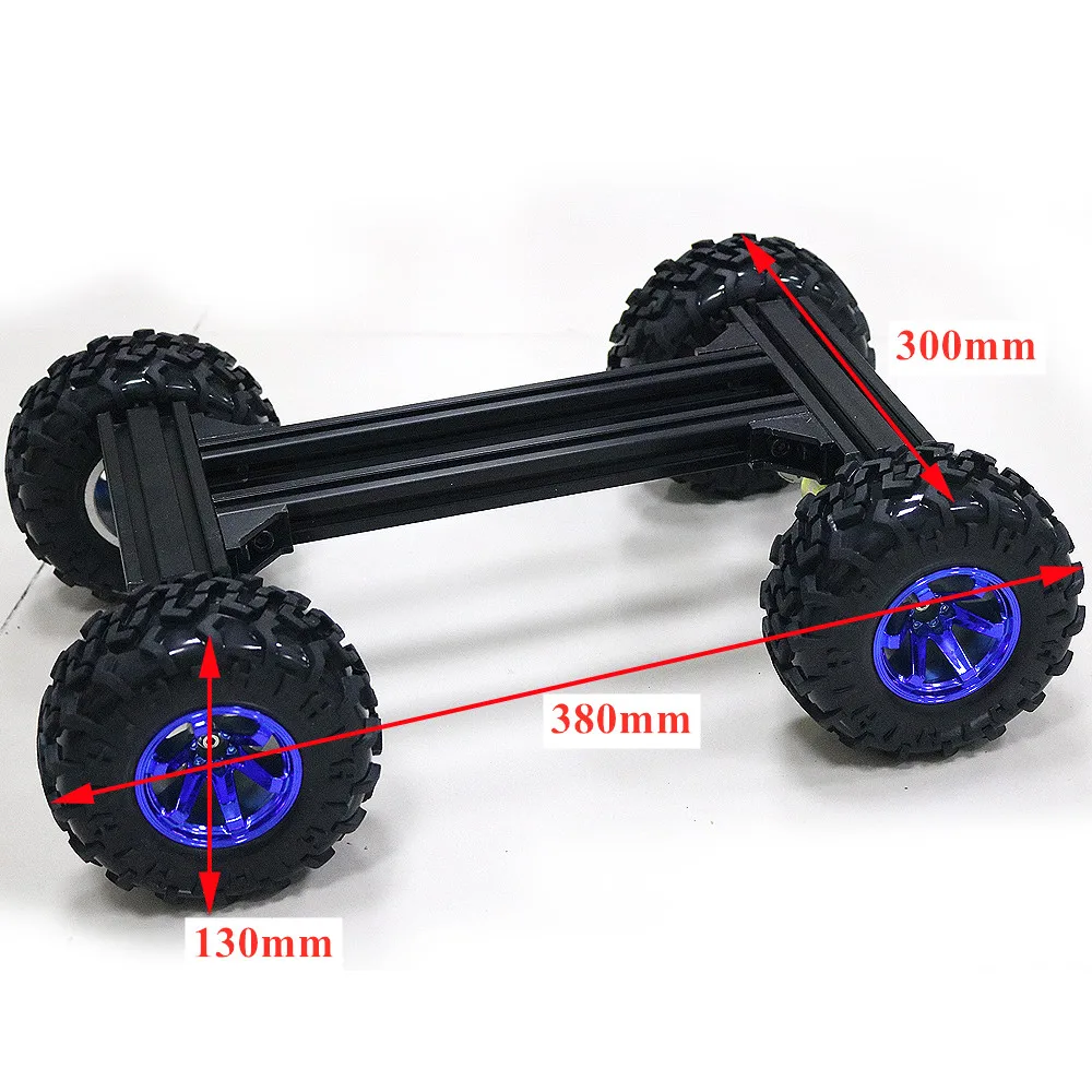 Metal Smart Car Chassis with 130mm Plastic Wheel 12V 37mm 300rpm High Power Motor for Arduino School Project DIY RC Toy