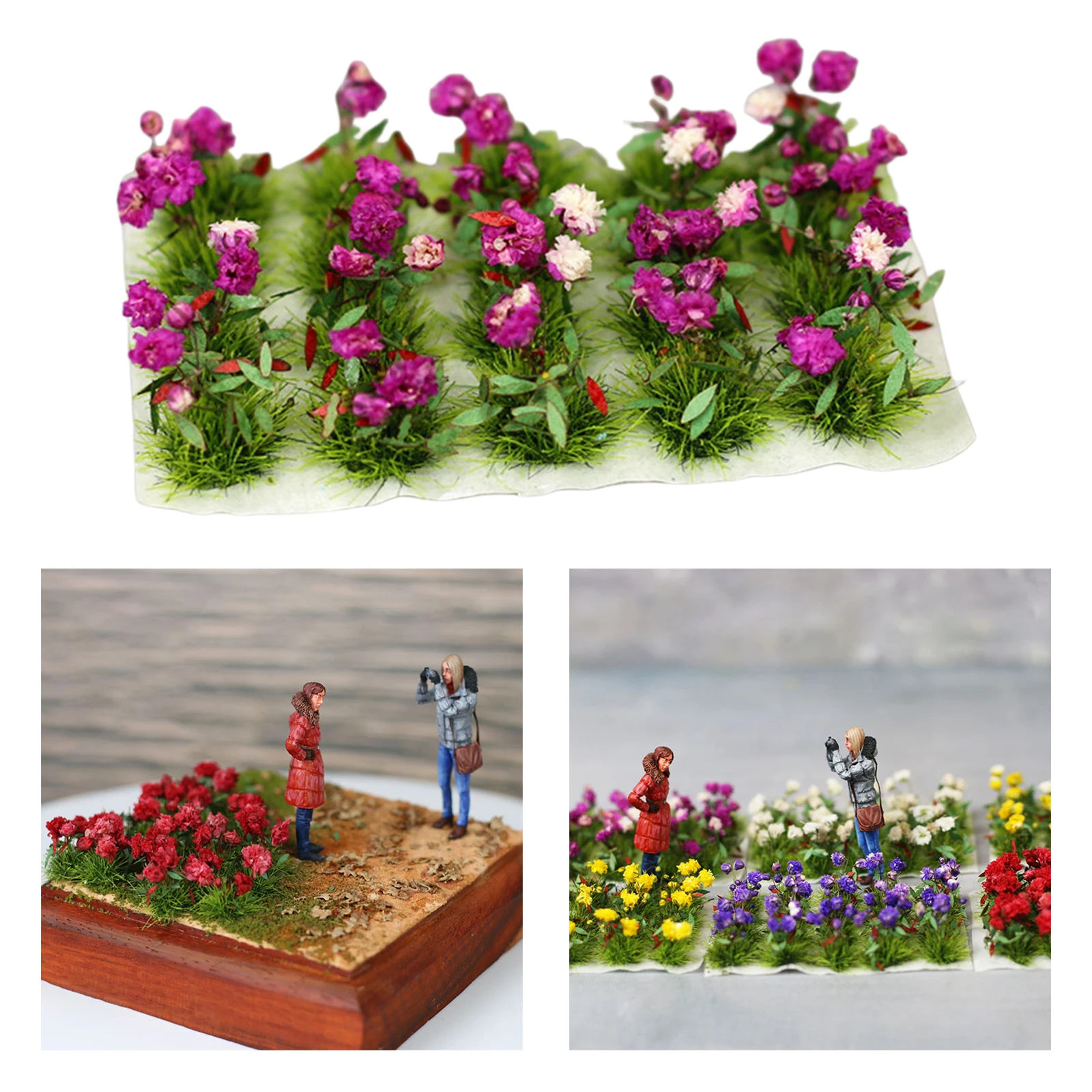 DIY Realistic Flower Cluster Model Railway Architecture Landscape Artificial Grass Building Materials Sand Table Diorama Layout