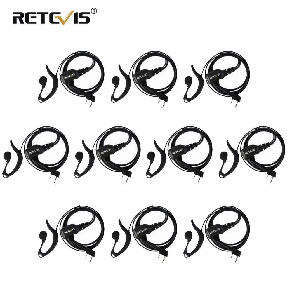 10pcs G Type Adjustable Volume Earphone PTT Headset Walkie Talkie Headset Accessories For Kenwood/Baofeng UV-5R/Retevis H-777