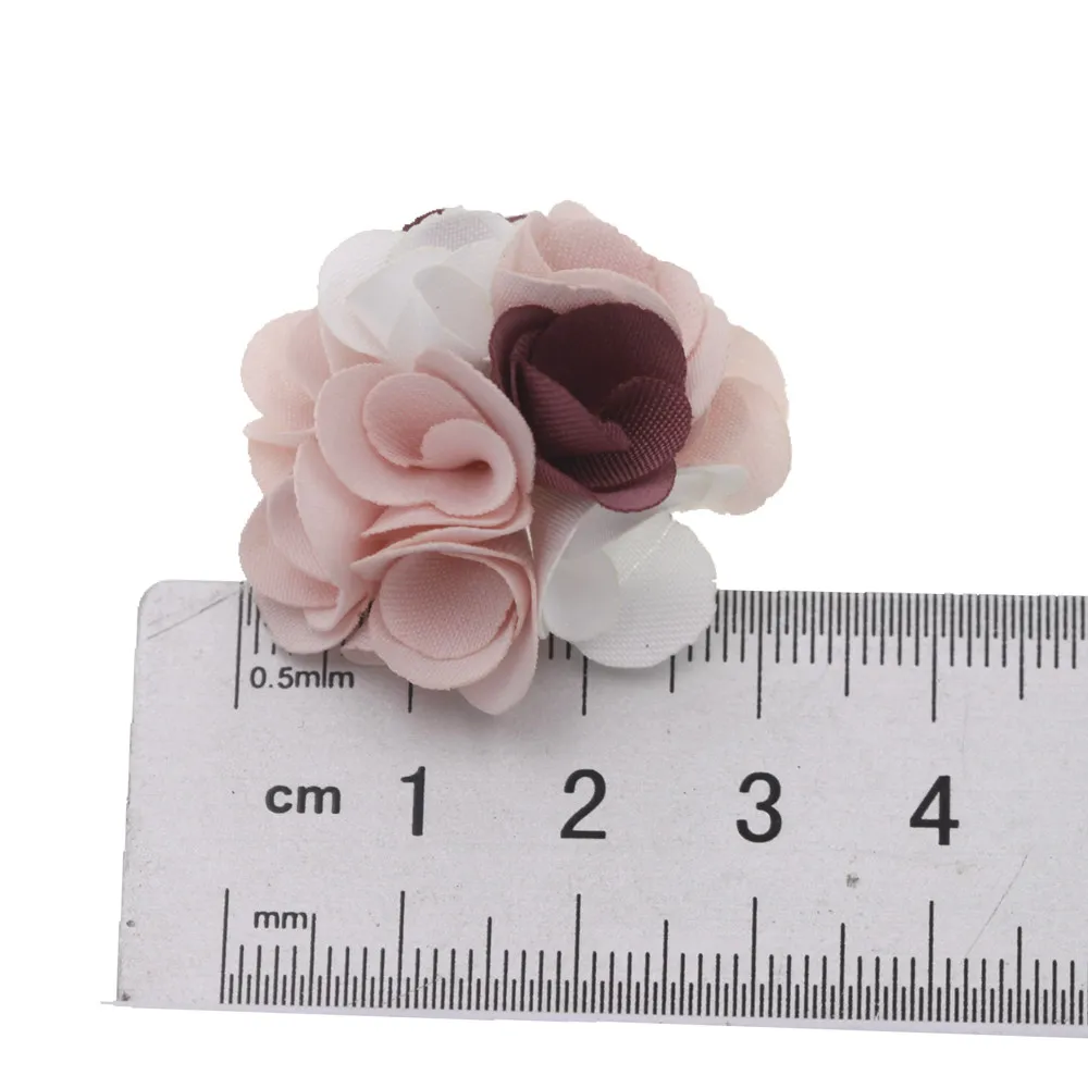 20pcs/lot 3.5cm Mini Artificial Flower DIY Handmade Headdres Flower Head Sugar box Accessories Wedding Party Home Decoration