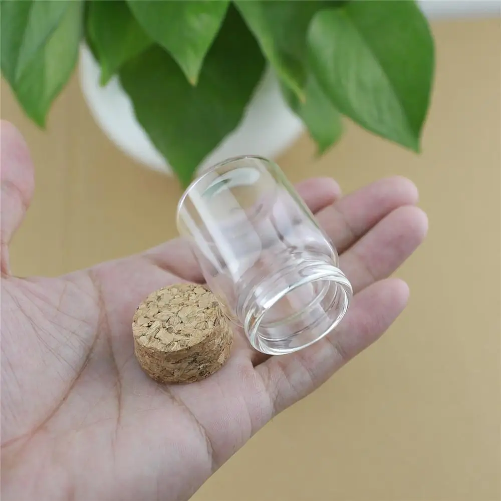 12pcs/Lot 30ml DIY Mini Wishing Glass Bottles Cork Crafts 37mm Tiny Empty  Jars Cork Stopper Transparent Souvenir Container