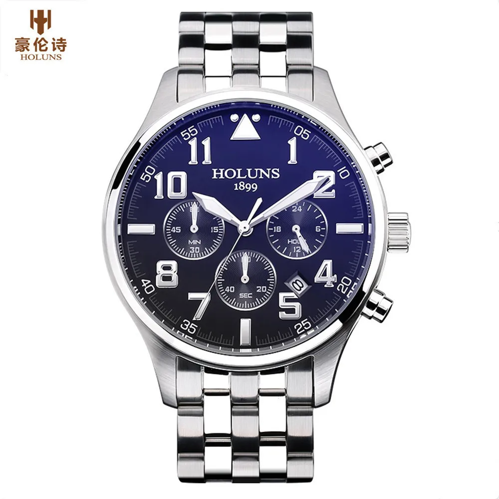 

Holuns mens watches top brand luxury fashion business men watch Quartz Stainless Steel waterproof wristwatches