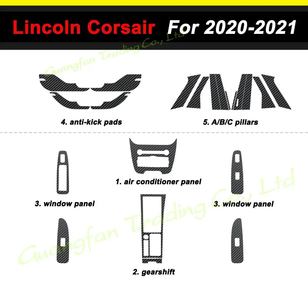 

Для Lincoln Corsair 2020-2021 автомобильный Стайлинг 3D/5D углеродное волокно салон автомобиля центральная консоль цветная молдинговая наклейка наклейки детали