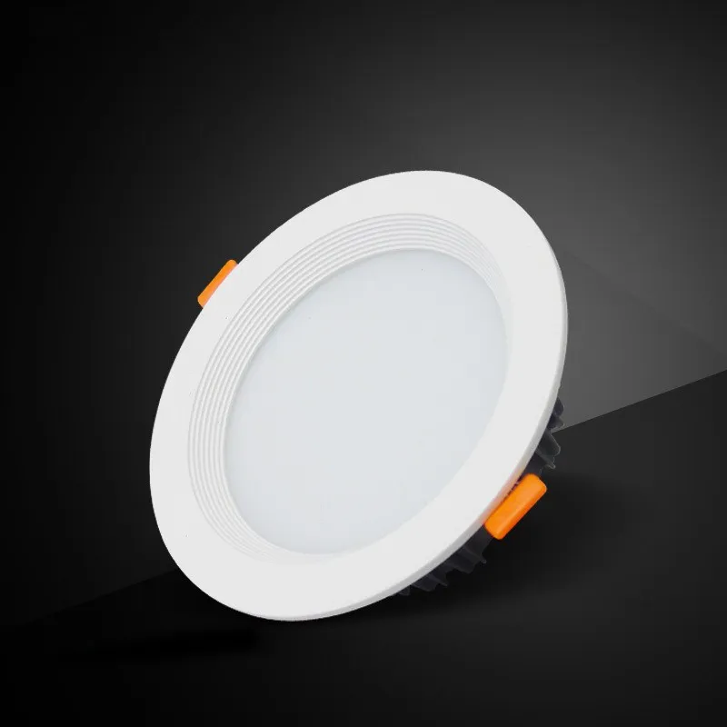 Ultra jasny okrągły downlight LED 3W 5W 7W 9W 12W 15W 18W 24W 30W Aluminium AC110V 220V LED Down Light Sufitowe wpuszczane światło punktowe