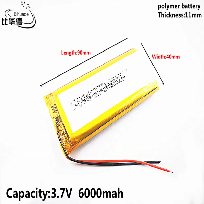 Dobra Qulity litrowa bateria energetyczna 3.7V,6000mAH 114090 polimerowy akumulator litowo-jonowy/litowo-jonowy do tabletu pc BANK,GPS,mp3,mp4