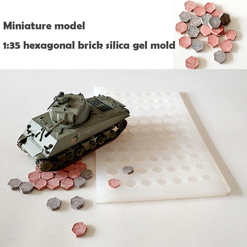 miniature 1:35  Brick  mould  Simulated hexagonal brick  Silicone mold  Situational Sand Table Making Diy Material