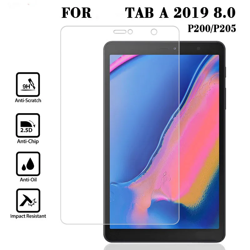 

Закаленное стекло для планшета Samsung TAB A 8,0 2019 P200 P205, устойчивое к царапинам Защитная пленка для ЖК-экрана