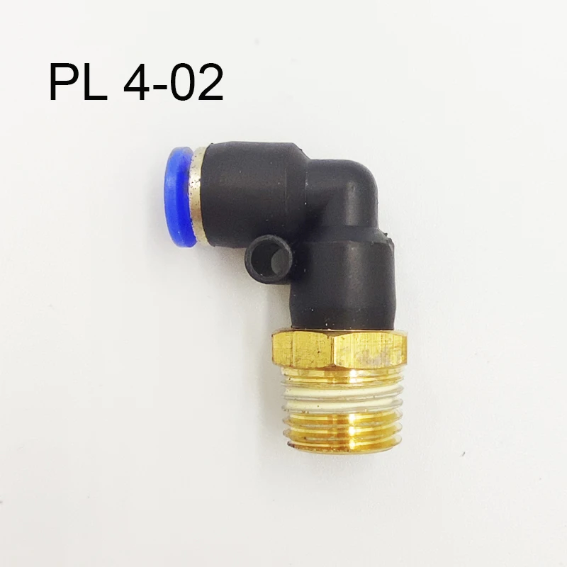 

PL Elbow 100pcs Lot 4-02 4mm Air Connector Pneumatic Fitting Quick Fittings Male Thread Push In