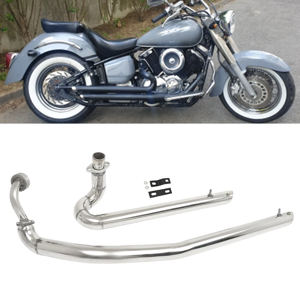 

For Yamaha V-Star Drag Star 1100 XVS1100 XVS1100AW Classic Full Muffler Exhaust System Pipe Kit Removable Silencers Stainless