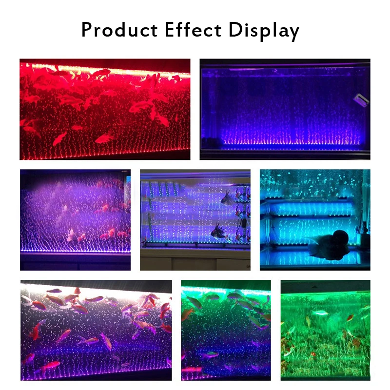 Aquarium LED light  Air Bubble Aquarium Lamp Underwater Submersible Fish Tank Light Color Changing  Making Oxygen Accessories