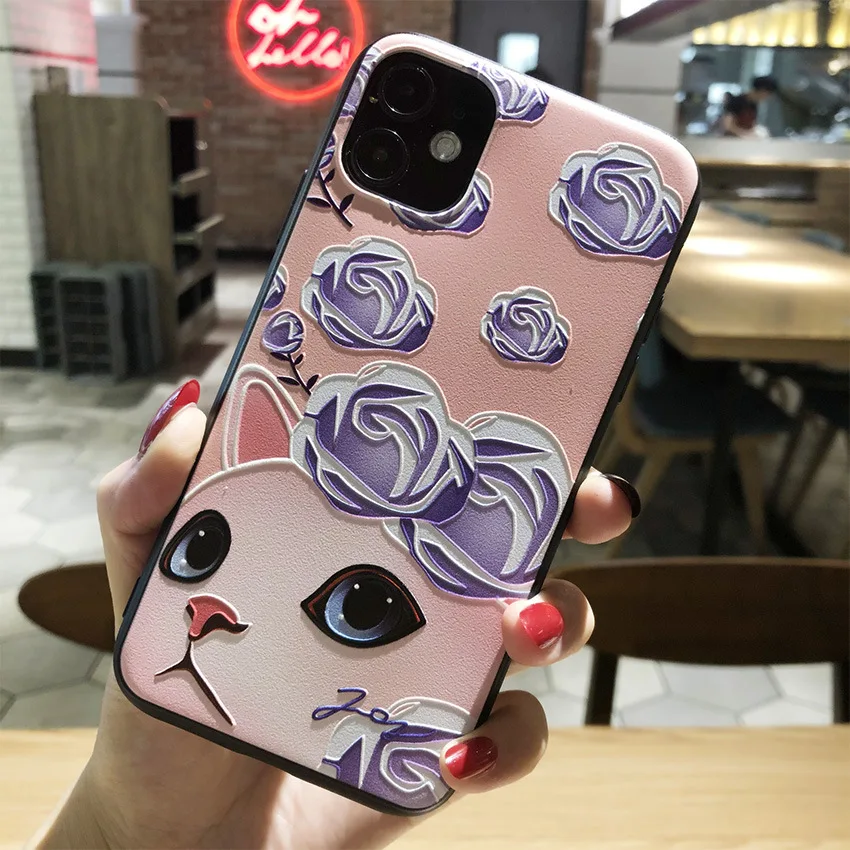 For TCL 40 NxtPaper 4G Case 3D Relief Flower Emboss Silicone Phone Cover For TCL 40 NxtPaper 5G Soft Cute Fashion Bumper 4G/5G