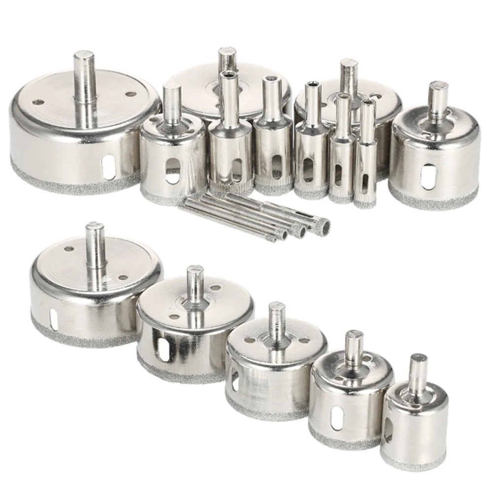 15pcs Hige qualità Del Diamante Punta del trapano Set Utilizzare Per Mattonelle di Marmo di vetro Granito Nucleo Foro Seghe Punta del trapano s trapano elettrico strumento