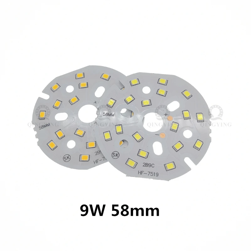 Panel de lámpara LED PCB SMD2835, 5 piezas, 3W, 5W, 7W, 9W, 12W, 15W, 18W, 24W, Placa de lámpara Ra80 de alto brillo para reemplazar la luz de techo