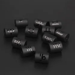 12 Zodiac Beads Charms Matte Black Onyx Constellation Beads Cylinder Pendant For DIY Making Jewelry Findings Bracelets Neckalces
