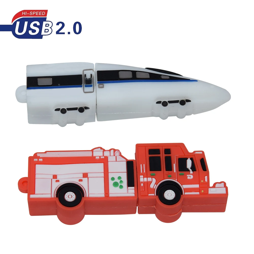 Cool Plane, car, train Usb 2.0 Flash Drives 32GB 16GB 8GB 4GB Pen Drive 64GB 128GB Memory Stick Cartoon Pen drive U Stick  Gift