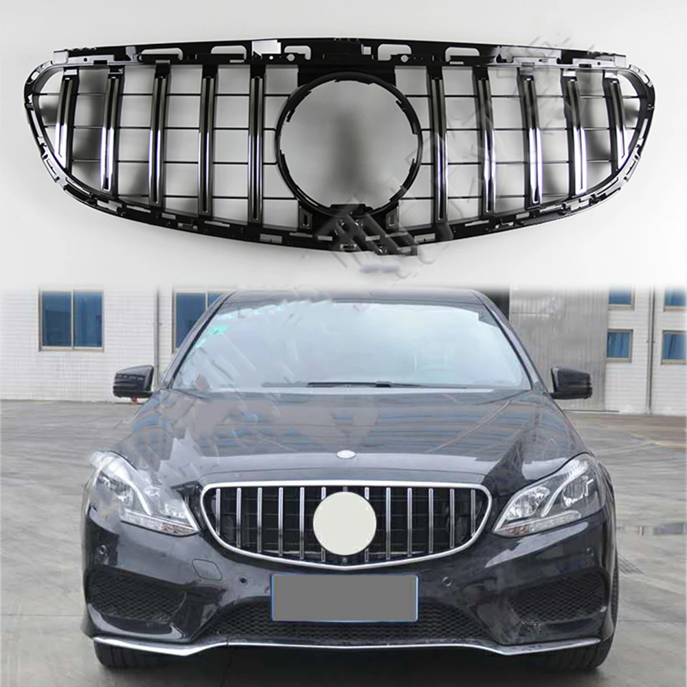 

Front Grille For Mercedes Benz E Class W212 2014-2016 E200 E300 E250 E350 E400 E550 GT Silver/Black Upper Bumper Hood Mesh Grill