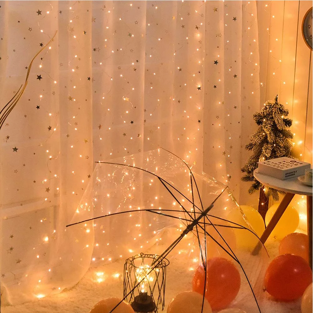 3MX3M 12W USB LED String Lights 300leds Curtain String Light USB Power Fairy Lights For Christmas Garland Party Patio Window