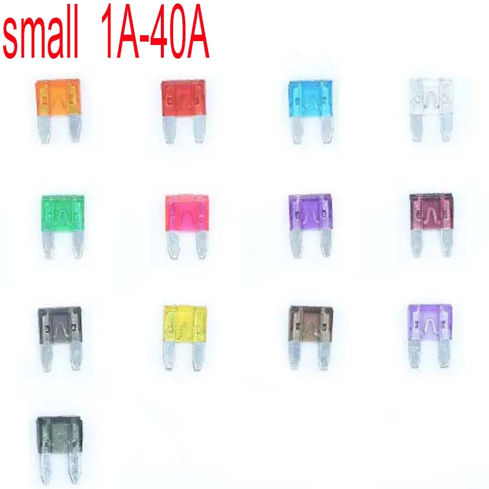 10 Pcs 1/2/3/4/7.5/10/20/30/40A Assorted Auto Car motorcycle Electric Scooter Truck Standard small Blade Fuses Kit Accessories