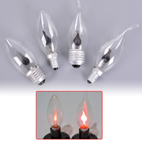 1Pcs LED Edison Bulb E14 E27 3W Flame Fire Lighting Vintage Flickering Effect Tungsten Novel Candle Tip Lamp Orange Red