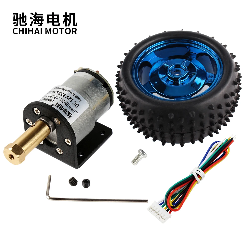 ChiHai Motor CHR-GM37-520ABHL 60mm Metal Mecanum Wheel with 12v Encoder Motor for Arduino Rasbperry Pie DIY Robot RC Car