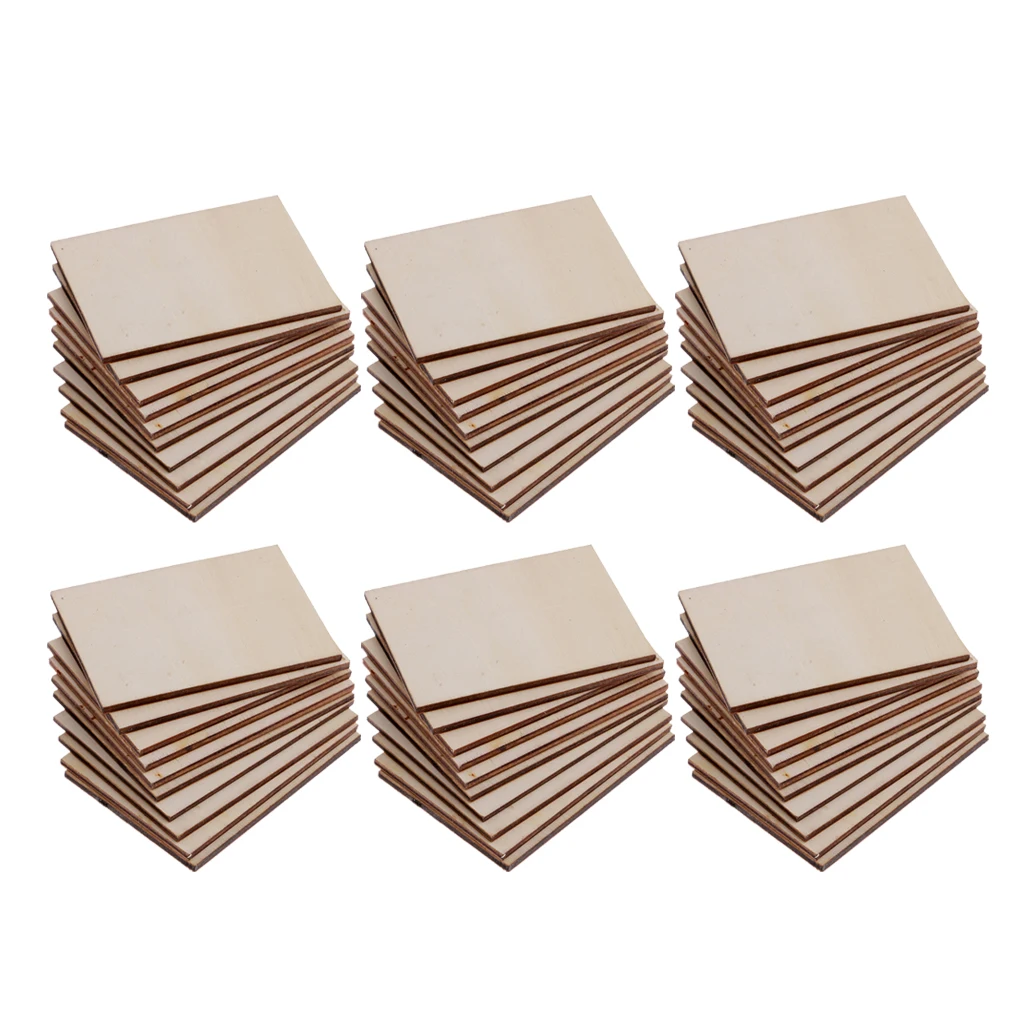 60x Blank Plywood Wood Business Card Wooden Name Card Unfinished Wood Plaque