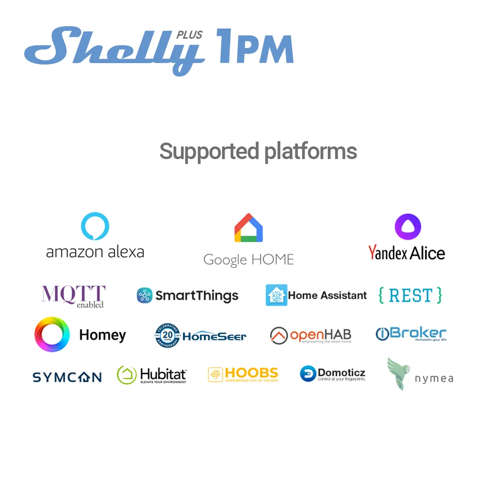 Shelly Plus 1PM Smart Home Life Relè WiFi Interruttore Controllo e misurazione della gamma di consumo energetico di apparecchi Attrezzature per ufficio