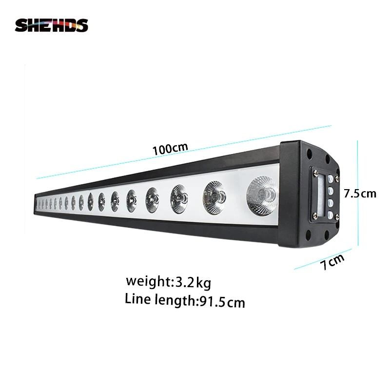 Imagem -02 - Shehds-impermeável Led Wall Wash Light Rgbw Dmx Bar Luz de Palco dj Indoor Horse 18x12w 4in 1