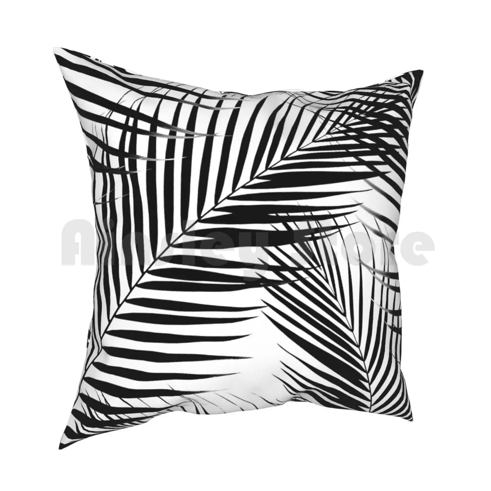 Palm Leaves-Black & White Cali Vibes #1 #Tropical #Decor #Art Pillow Case Printed Home Soft Throw Pillow Black And White